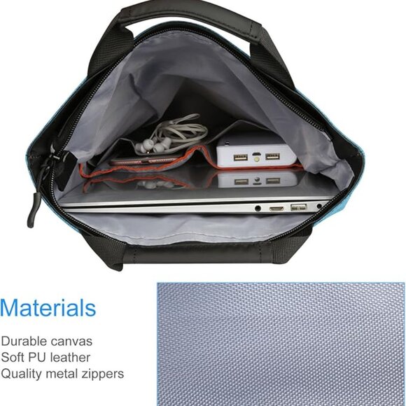 ProCase Convertible Laptop Tote Bag – Black/Blue EUC - Picture 10 of 13